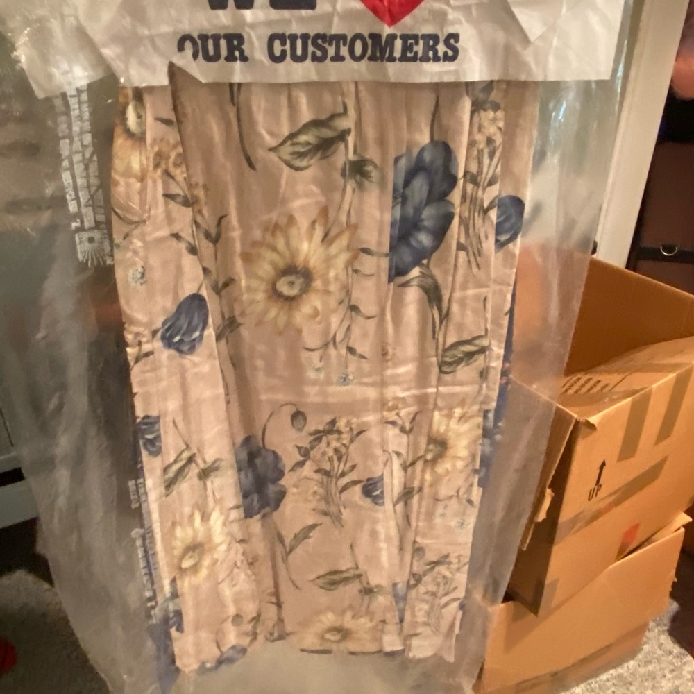 Long pink and flower skirt